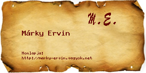 Márky Ervin névjegykártya