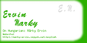 ervin marky business card