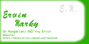 ervin marky business card